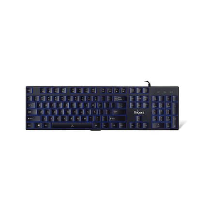 FINGERS Gleaming BlueLit Wired Backlit Keyboard