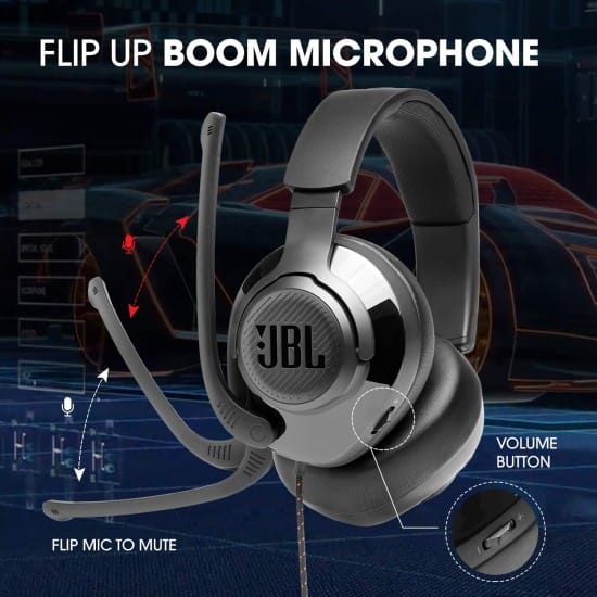 JBL Quantum 300 Wired Over Ear Gaming Headphones with Flip up Boom Mic for PC Mo 2 550x550 1