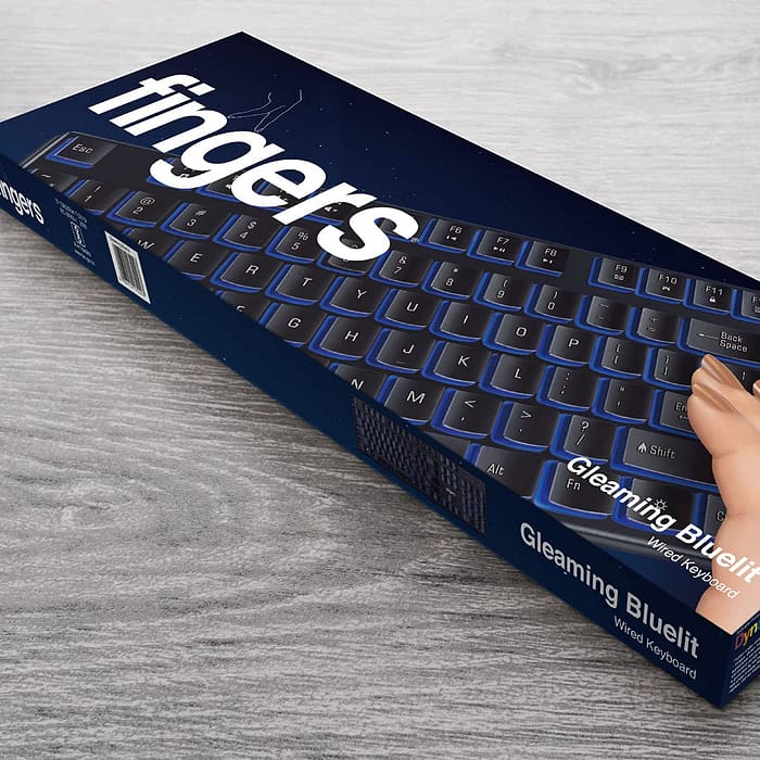 FINGERS Gleaming BlueLit Wired Backlit Keyboard 4