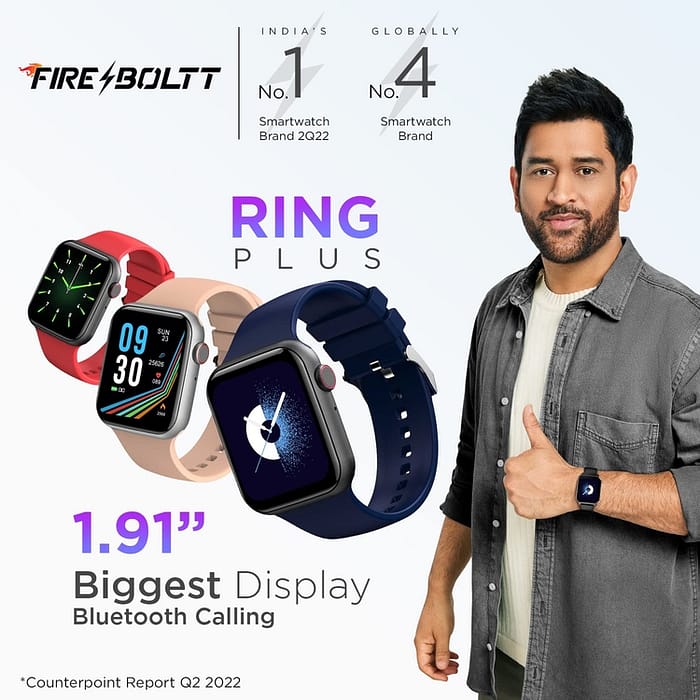Ring Plus Bluetooth Calling Smartwatch Red Black 7