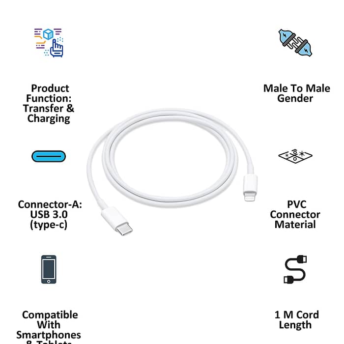 Apple USB-C Lightning Cable 1 Mtr